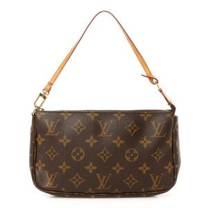 Vintage Louis Vuitton Monogram Pochette with Gold Hardware